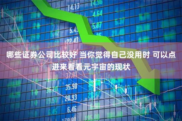 哪些证券公司比较好 当你觉得自己没用时 可以点进来看看元宇宙的现状